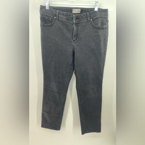 Chico’s dark gray so slimming slim leg short length denim jeans sz 1.5 or M/10